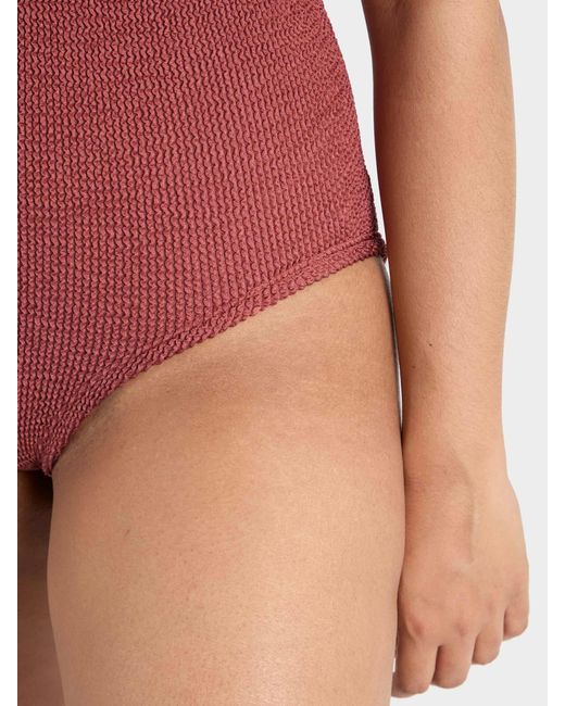 Hunza G Red Coverage Square Neck Swim
