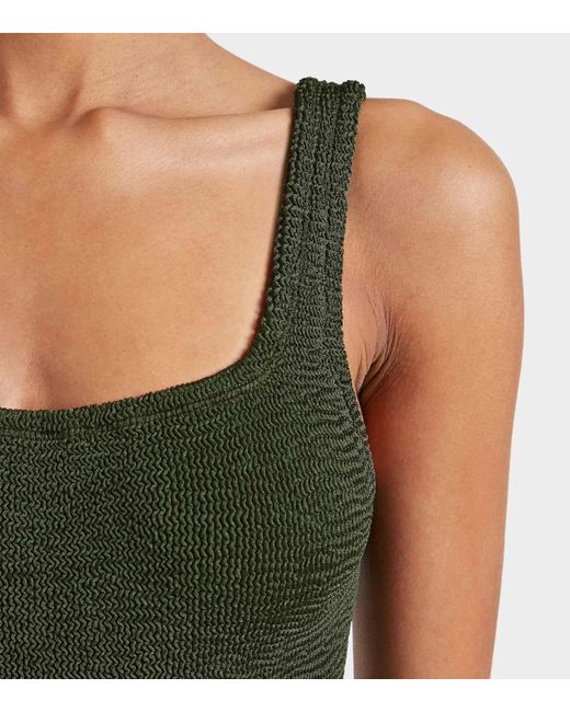Hunza G Green Coverage Square Neck Swim