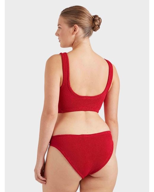 Hunza G Red Twist Detail Bikini Bottoms