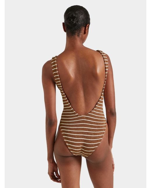 Hunza G Brown Square Neck Swim