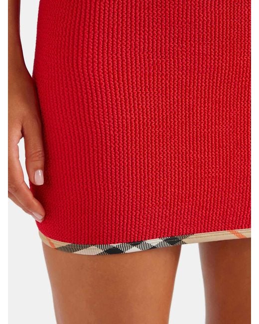 Hunza G Red Burberry X Devyn Swimskirt/Top