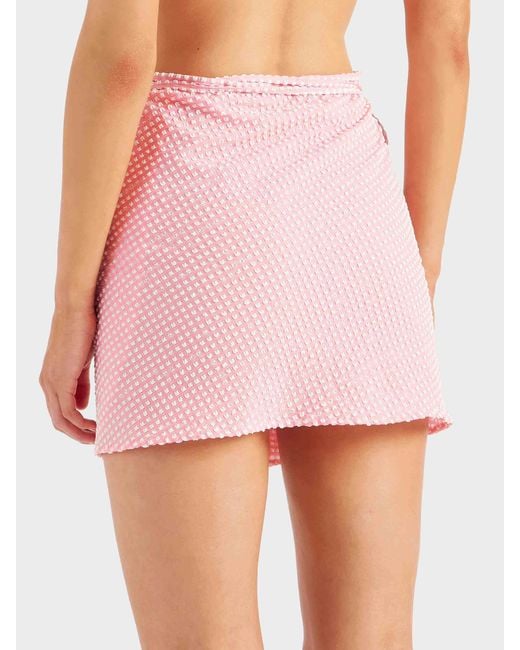Hunza G Pink Gingham Seersucker Short Sarong