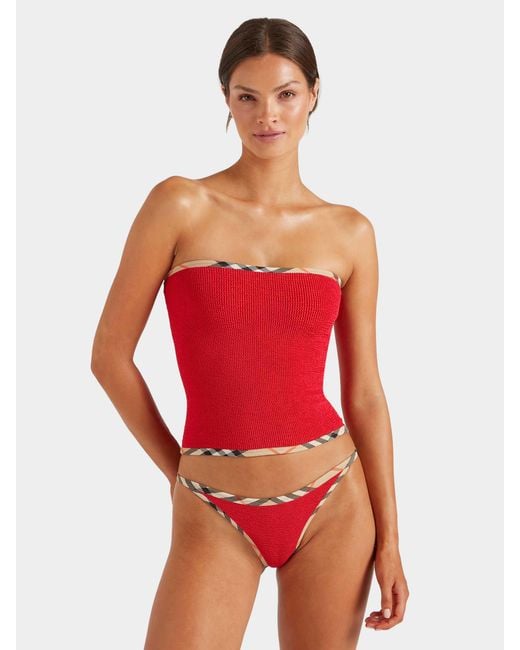Hunza G Red Burberry X Devyn Swimskirt/Top
