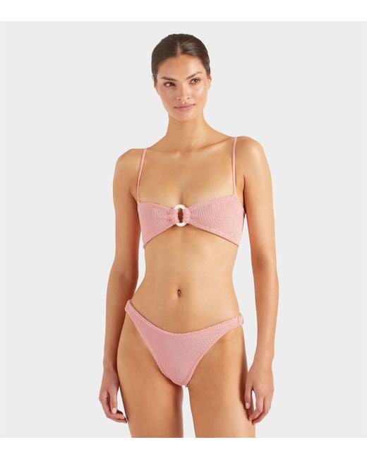 Hunza G Pink Misty Bikini Pearly Hoop