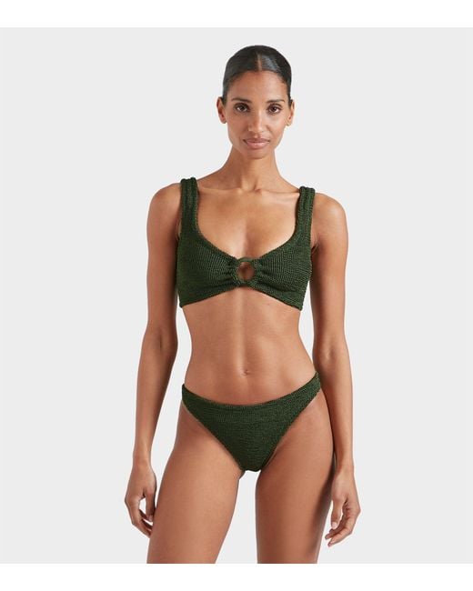Hunza G Green Julia Bikini With Tonal Hoops