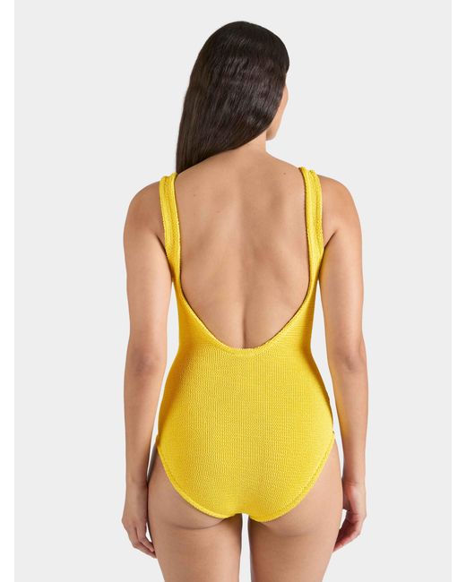 Hunza G Yellow Coverage Square Neck Swim