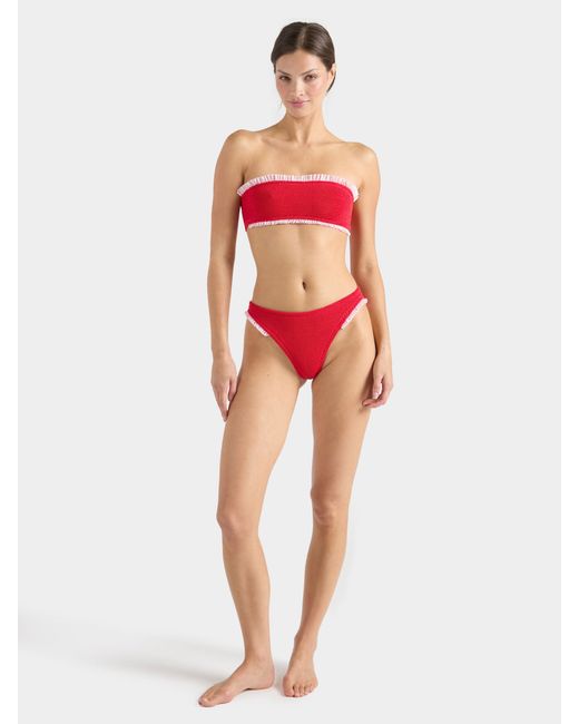 Hunza G Red Tracey Frill Bikini- Sunflower