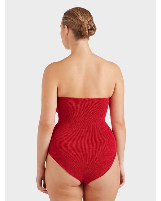 Hunza G Red Dolly Scoop Neck Swimsuit