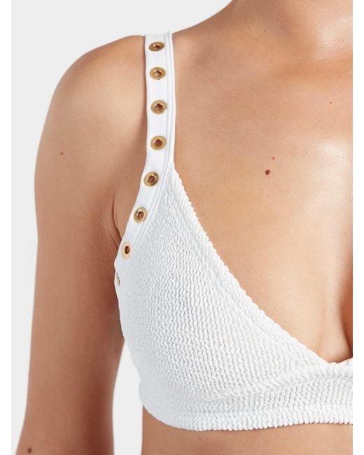 Hunza G White Tessa Eyelet Bikini