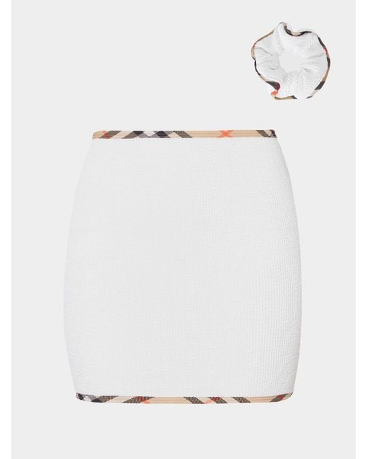 Hunza G White Burberry X Devyn Swimskirt/Top
