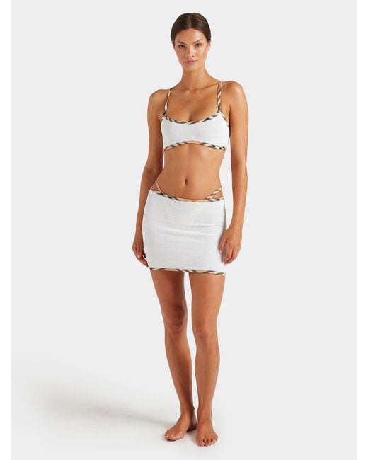 Hunza G White Burberry X Devyn Swimskirt/Top