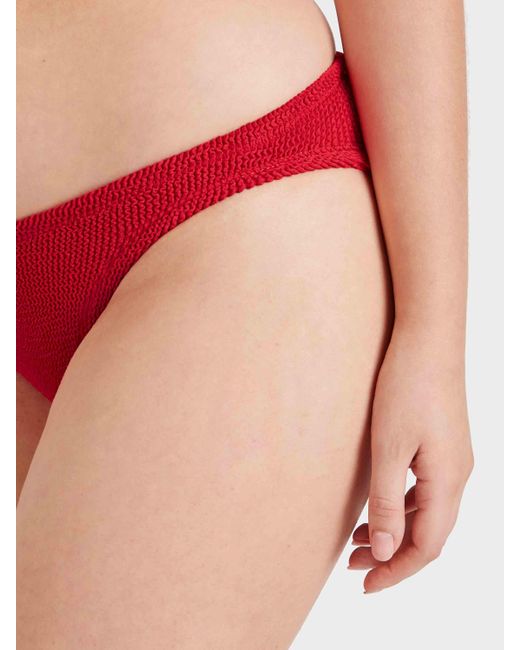 Hunza G Red Twist Detail Bikini Bottoms