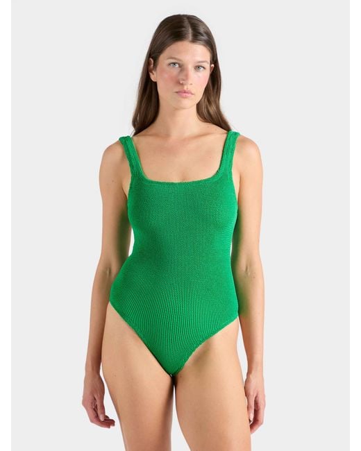 Hunza G Green Coverage Square Neck Swim