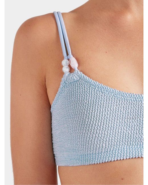 Hunza G Blue Cassie Beaded Bikini