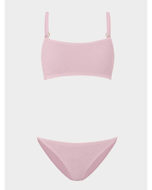 Hunza G Pink Iris Bikini With Hoops Bikini