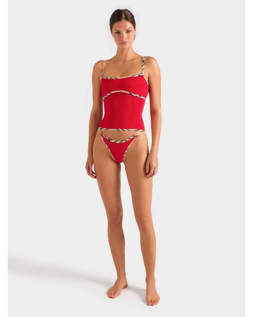 Hunza G Red Burberry X Devyn Swimskirt/Top