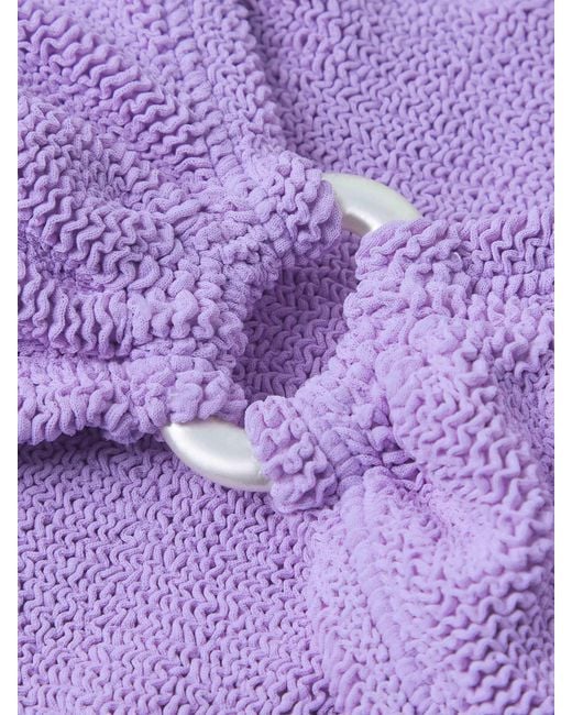 Hunza G Purple Misty Bikini With Pearly Hoop