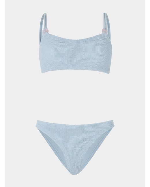 Hunza G Blue Cassie Beaded Bikini