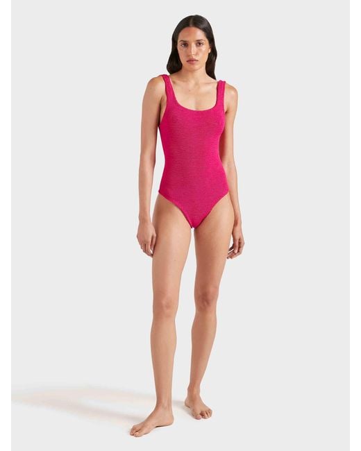 Hunza G Pink Coverage Square Neck Swim
