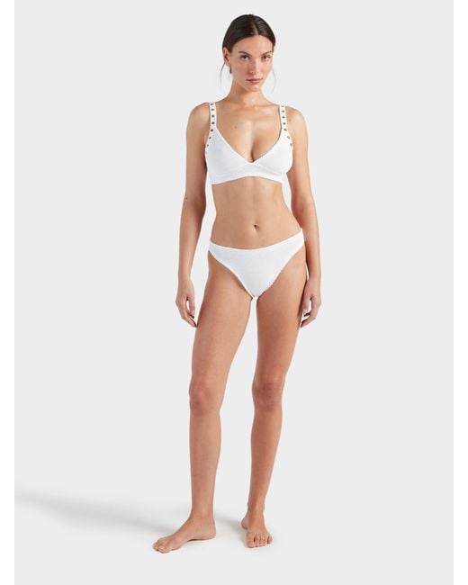 Hunza G White Tessa Eyelet Bikini