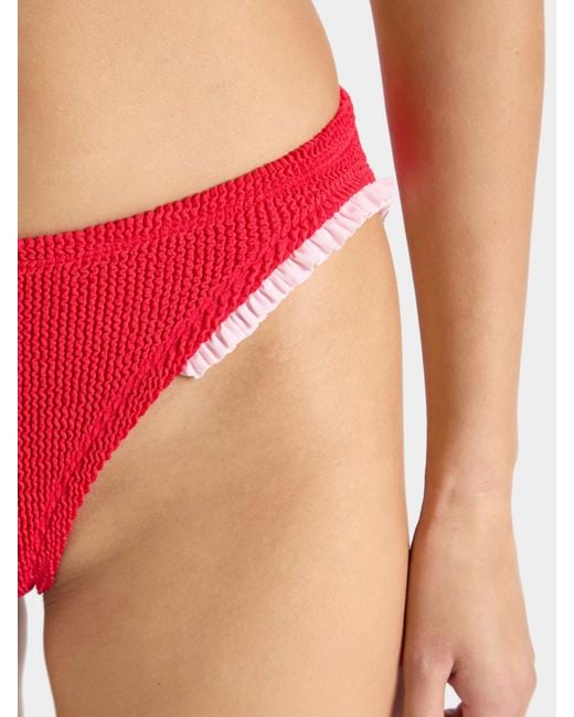 Hunza G Red Tracey Frill Bikini- Sunflower
