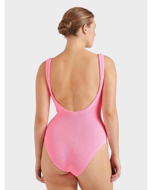 Hunza G Pink Coverage Square Neck Swim