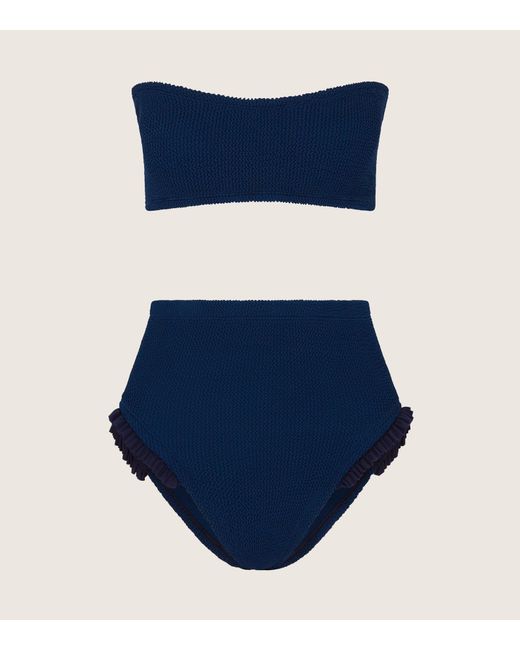 Hunza G Blue Osiris Frill Bikini Crinkle