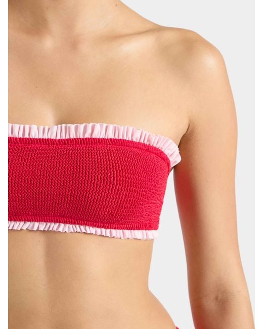 Hunza G Red Tracey Frill Bikini- Sunflower