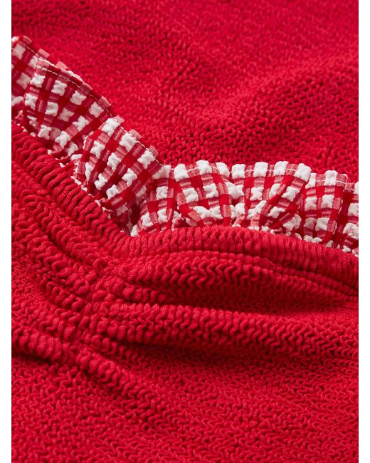 Hunza G Red Dolly Scoop Neck Swimsuit