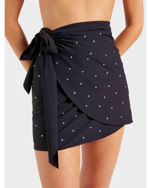 Hunza G Blue Short Upf 50+ Swarovski Sarong