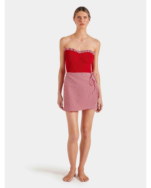 Hunza G Red Dolly Scoop Neck Swimsuit