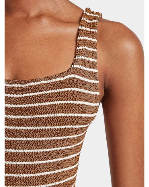 Hunza G Brown Square Neck Swim