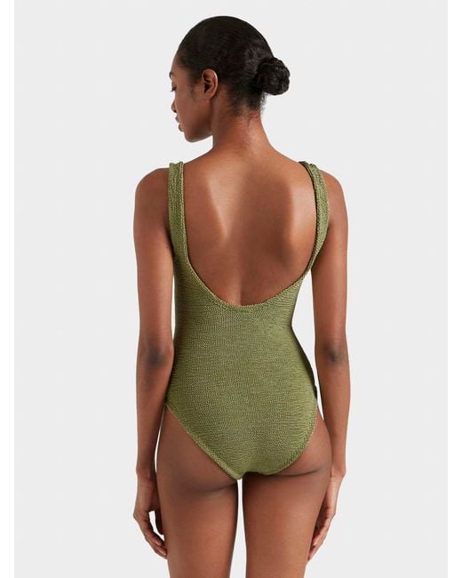 Hunza G Green Coverage Celine Swim With Tonal Hoops