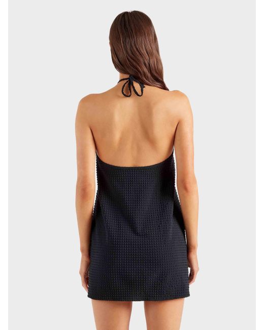 Hunza G Black Seersucker Mini Dress