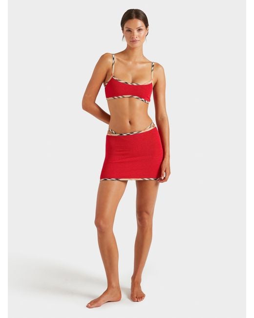 Hunza G Red Burberry X Devyn Swimskirt/Top