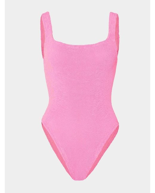 Hunza G Pink Square Neck Swim