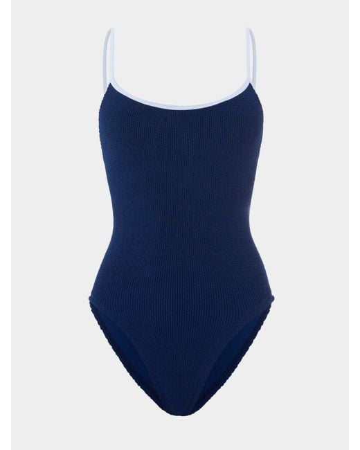 Hunza G Blue Pamela Swim Contrast