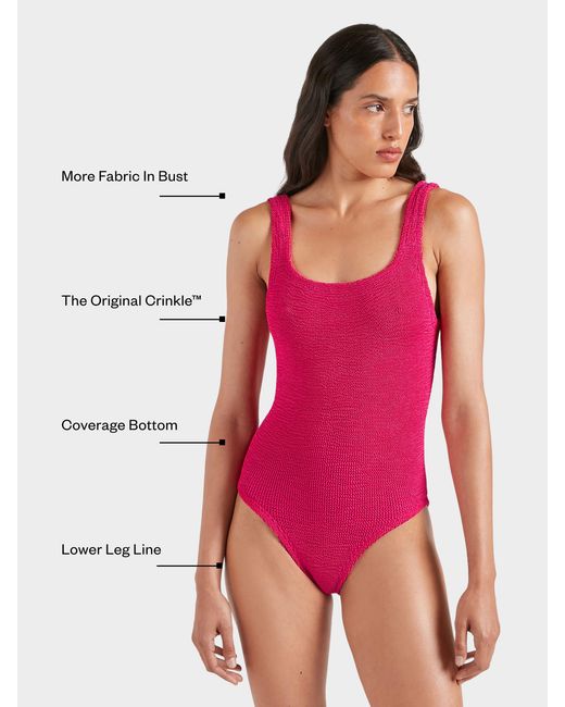 Hunza G Pink Coverage Square Neck Swim