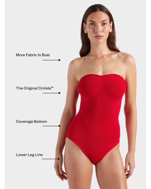 Hunza G Red Coverage Brooke Swim