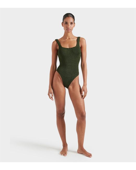 Hunza G Green Coverage Square Neck Swim