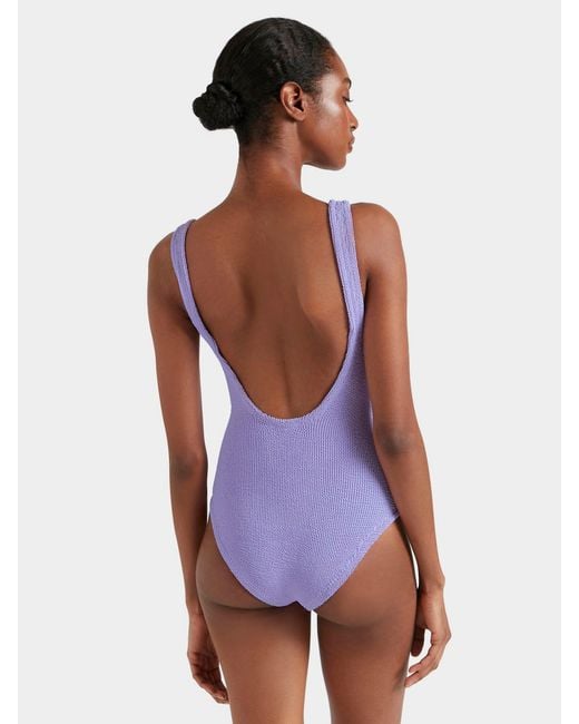 Hunza G Purple Coverage Square Neck Swim