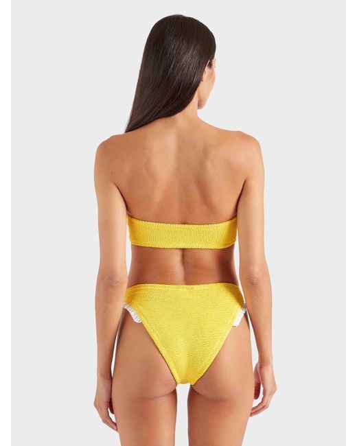 Hunza G Yellow Tracey Frill Bikini