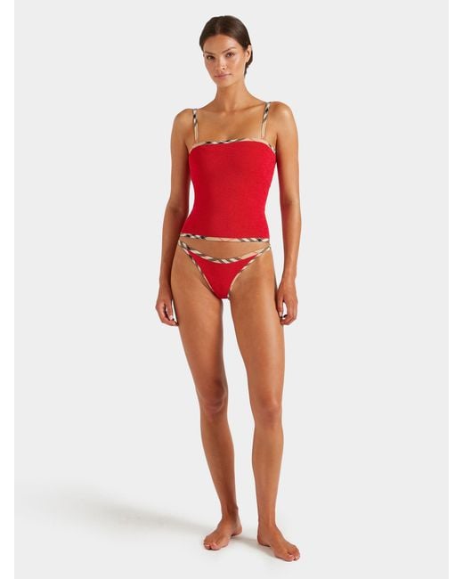 Hunza G Red Burberry X Devyn Swimskirt/Top