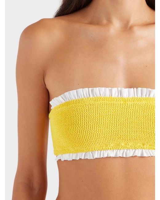 Hunza G Yellow Tracey Frill Bikini