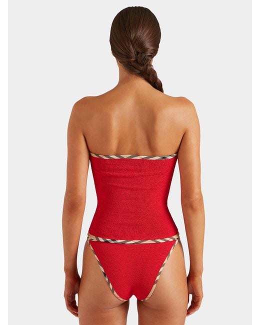 Hunza G Red Burberry X Devyn Swimskirt/Top