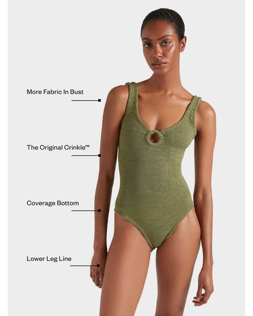 Hunza G Green Coverage Celine Swim With Tonal Hoops