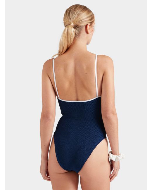 Hunza G Blue Pamela Swim Contrast