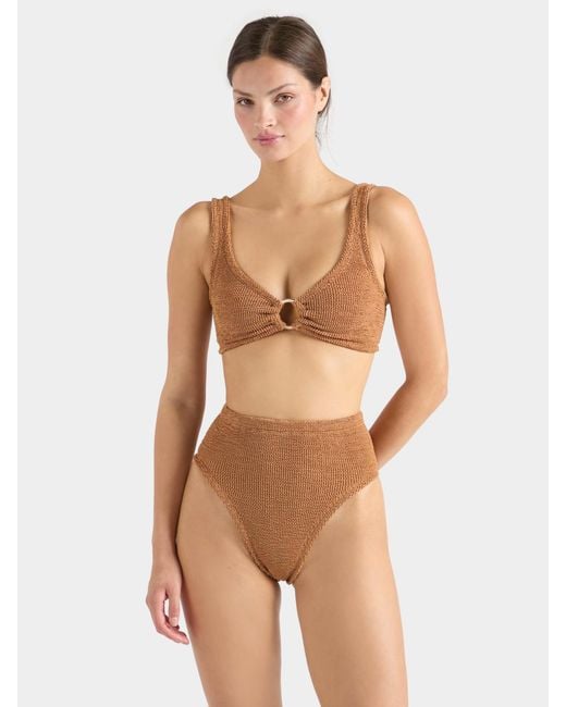 Hunza G Brown Nadine With Hoop Bikini