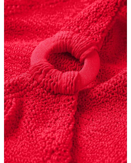 Hunza G Red Domino Swim With Tonal Hoops