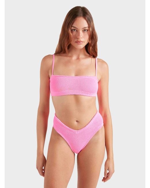 Hunza G Pink V-Waist Bikini Bottom